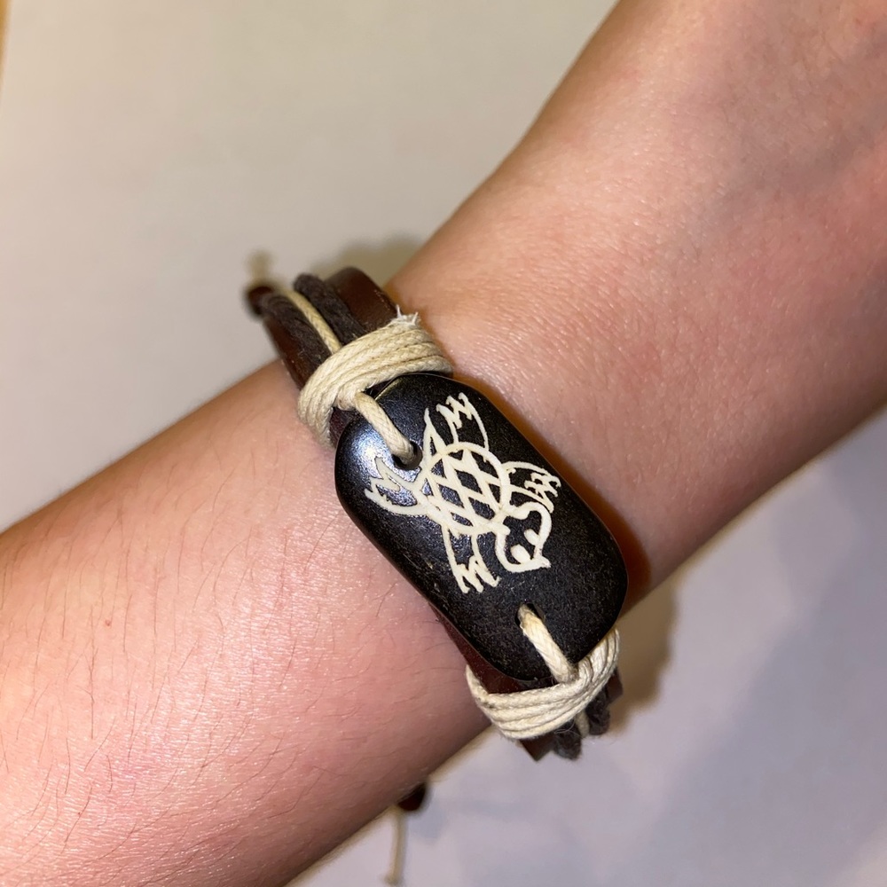 Leather Hand-carved Bracelet